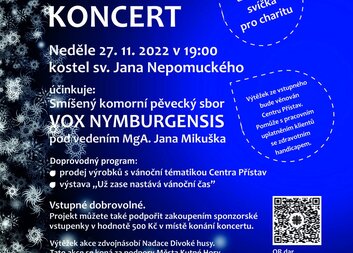Pozvánka na Benefiční koncert První adventní svíčka pro charitu